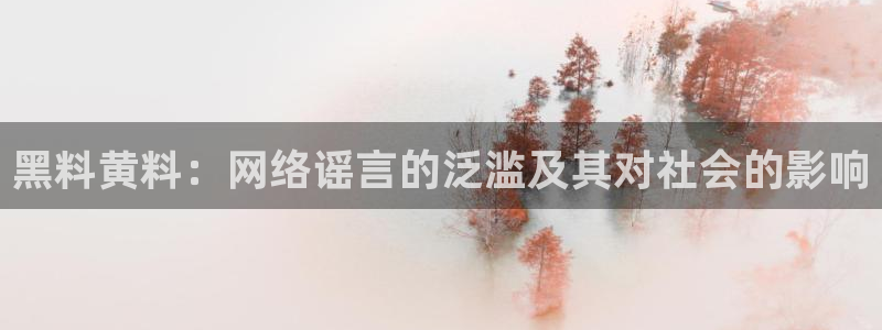 黑料,:黑料黄料:网络谣言的泛滥及其对社会的影响